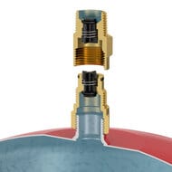 Клапан отсечной Flamco Flexfast 3/4" для быстрого подключения  расширительных баков до 25  л