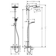 Душевая система Hansgrohe Crometta S 240 Showerpipe с термостатом д/ванны,верхний и руч.душ 27320000