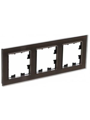 Рамка Systeme Electric ATLASDESIGN NATURE 3 поста, СТЕКЛО МОККО ATN320603