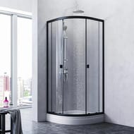 Душевой уголок AM.PM X-Joy Twin Slide (80х80х185) профиль мат. черный/прозрачное W88G-205-080BT64