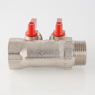 Коллектор VALTEC 1" на 2 подв.с кранами Евроконус 3/4, VTc.580.NE.0602