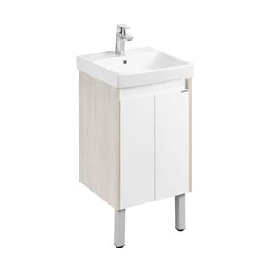 %Тумба под раковину AQUATON Сканди Doors 45 1A278701SDB20 603х432х427 белый глянец/дуб верона