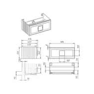 Тумба под раковину La Fenice Cubo Grigio 100 см (976х469х350) серая матовая FNC-01-CUB-G-100