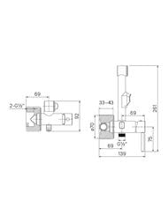 Смеситель IDDIS Axes 003WTR0i08 встраиваемый, однозахватный с гигиеническим душем, белый матовый