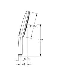 ������ ��� Grohe Rainshower SmartActive 150 26553000 3 ������, ����: ����