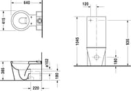 Унитаз-компакт DURAVIT STARCK 1 415х640х1045 6л, универсальный выпуск 0233090064+8727100005