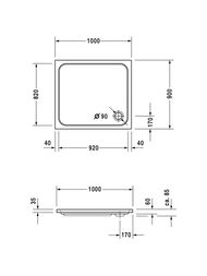 ������ ��������� Duravit D-Code 1000�900 � �������������� ��������� 720107000000001
