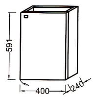 Тумба под умывальник Jacob Delafon POP LAMINAR EB286-G1C (400х240х591) шарниры справа, белый