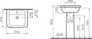 Раковина Vitra Form 300 (550х475х850) антибактериальное покрытие,с пьедесталом ,белый 9602B003-7650