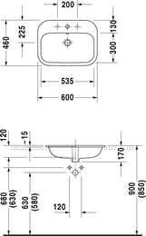 ���������� ����. ������ DURAVIT HAPPY D.2 600�460�170 �������, 1 ���. ��� ����. 0483600000