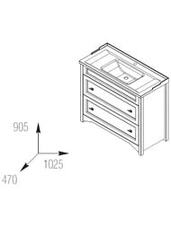����� ��� �������� Caprigo ������� 100 ��������� 1025�905�470 2 �����, ���� ���� 33926-SF46