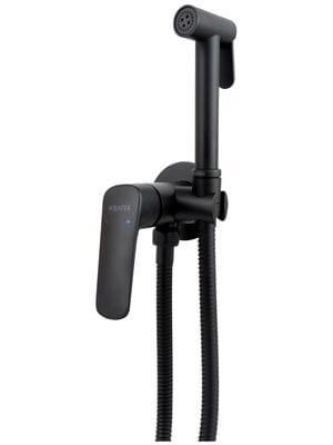 Смеситель Aquatek Вега AQ1019CR встраиваемый, однозахватный, с гигиеническим душем, черный матовый