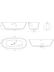 ����� ��������������� Salini GRECA IN (1800�800�518) ���.������, S-Stone, ������ ������� 104821MF