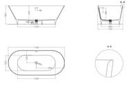 Ванна отдельностоящая Salini Mona 102922M 1700х720х585 S-Stone, белый матовый