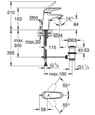 ��������� Grohe EuroStyle 2015 Solid 23707003 ��� ����������� �� ������� ����������, S-Size, ����