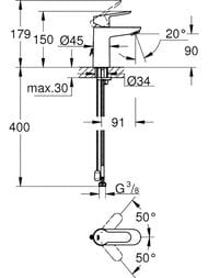��������� Grohe BauEdge 23329 ��� �����������, � ��������, �������������, �������� �����