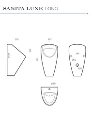 Писсуар подвесной Sanita Luxe LONG (352х314х583) белый PS/Long/Mech/WHT.G/S1