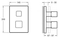 Смеситель Jacob Delafon SQUARE E75387-CP/E98729-CP термостат для душа, встраиваемый, внешняя часть