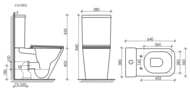 Унитаз-компакт Ceramicanova CUBIC без ободка 840х380х640 сиденье микролифт, белый CN1803-B+CN1803-T