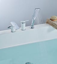 Смеситель на борт ванны Lemark ALLEGRO LM5945CW на 3 отверстия, хром/белый