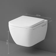 Унитаз подвесной AM.PM Gem (360х500х345) безободковый, с сиденьем микролифт C901701SC