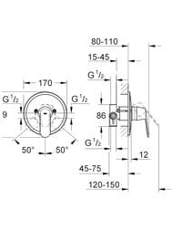 Смеситель Grohe EuroSmart Cosmopolitan 32880000 для душа однорычажный, встраиваемый — изображение 2