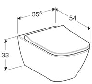 Унитаз подвесной Geberit Smyle Square (350х540х330) безободковый, с сиденьем-микролифт 500.683.01.1