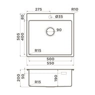 ����� Omoikiri AMADARE 55-IN (550�505�200) �������, ����������� ����� 4993718