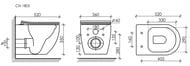 Унитаз подвесной Ceramicanova Mia 350х360х520 безободковый, сиденье микролифт, белый CN1805
