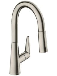 Смеситель Hansgrohe Talis M51 для кухни 160 вытяжной и поворотный излив, сталь 73850800 — миниатюра 1