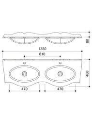 �������� ��� ����� Caprigo ����� (1350x460) ����������, �������, ������ OW15-11017-R814