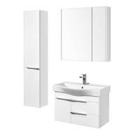 Тумба под раковину AQUATON Беверли 80 1A235501BV010 760x357x455 подвесная, 2 ящика, 1 дверца, белый глянец