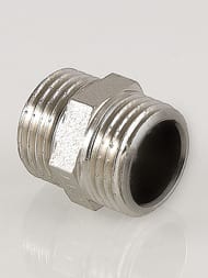 Ниппель VALTEC  1/2" латунь никелированная, наружная резьба пол дюйма VTr.582.N.0004