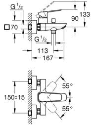 ��������� ��� �����/���� Grohe Cubeo ���������, �������������, �������� ����� 167��, ���� 1018130000