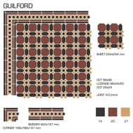 Керамогранитная плитка Top Cer Guilford Stand. (294х294) коричневая+бежевая+черная (кв.м.)
