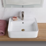 Раковина накладная BelBagno (520x420x150) прямоугольная, с отверстием под смеситель, белая BB1367