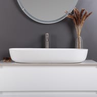Раковина накладная BelBagno (810х410х135) овальная, без отверстия под смеситель, белая BB1349