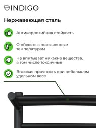 Полотенцесушитель Indigo Line Trinity с/п (electro) 700х300 (скрыт.монт, унив.подкл) черный муар — изображение 6