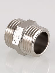 Ниппель VALTEC  1/2" латунь никелированная, наружная резьба пол дюйма VTr.582.N.0004