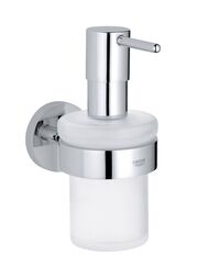 Дозатор жидкого мыла с держателем Grohe Essentials 40448001 стекло/хром