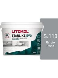Затирка эпоксидная LITOKOL STARLIKE EVO S.110 GRIGIO PERLA жемчужно-серая, 5 кг