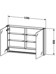 �������-���� Duravit XSquare 1200�800�156 ���������, 3 �����, �������, ������ XS711402222