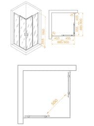 ������� ������ RGW Passage PA-030B (900�900�1950) ������ 6�� �������/������� ������ 3508103099-24