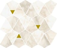 Мозаика ITALON Eternum Carrara Mosaico Vertex (258х300х6) белая с золотом, 600110000975 (шт.)