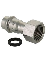 Пресс соединитель VALTEC 15х1/2"В, с накидной гайкой, нерж. сталь, VTi.908.I.001504