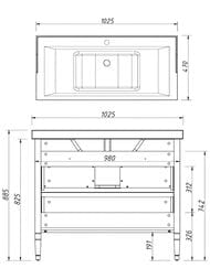 ����� ��� �������� Caprigo ������� ����� 100 bianco antico 1025�885�470 2 ����� 33322-�002