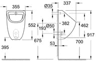 Писсуар Grohe Bau Ceramic 39438000 (355х552х337) впускное отверстие скрыто
