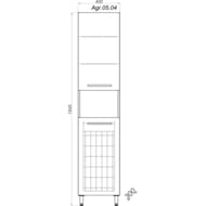 Пенал напольный Aqwella Allegro 40 (400х1845х300) Agr.05.04 цвет белый глянец, с бельевой корз