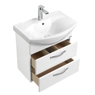 Тумба под раковину AQUATON Ария 50 М 1A140001AA010 470x309x542 подвесная, 2 ящика, белый глянец
