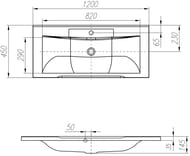 Раковина Aquaton Премьер 1000 1A702531PR010 1000х450х170 мм, перелив, отверстие под смеситель, белая